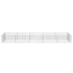vidaXL Strat înălțat gabion, 450 x 90 x 50 cm, oțel galvanizat