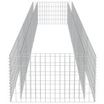 vidaXL Strat înălțat gabion, 450 x 90 x 50 cm, oțel galvanizat