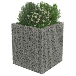 vidaXL Strat înălțat gabion, 90 x 90 x 100 cm, oțel galvanizat