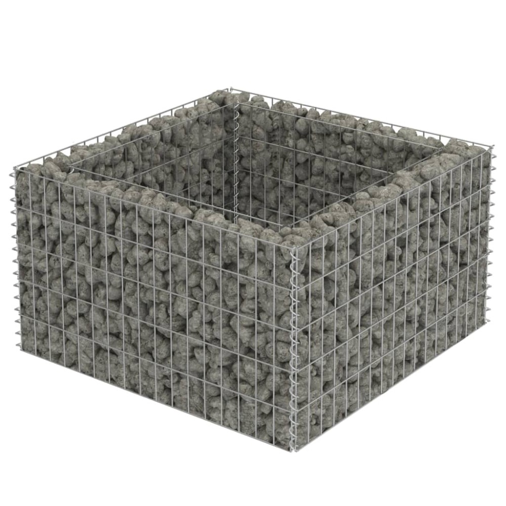 vidaXL Strat înălțat gabion, 90 x 90 x 50 cm, oțel galvanizat