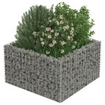 vidaXL Strat înălțat gabion, 90 x 90 x 50 cm, oțel galvanizat