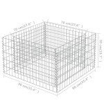 vidaXL Strat înălțat gabion, 90 x 90 x 50 cm, oțel galvanizat