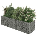 vidaXL Strat înălțat gabion, 180 x 50 x 50 cm, oțel galvanizat