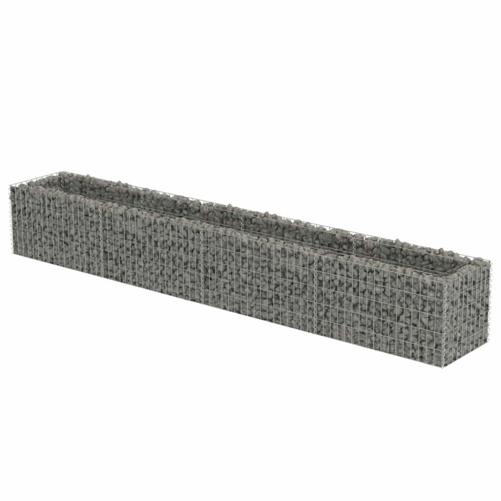 vidaXL Strat înălțat gabion, 360 x 50 x 50 cm, oțel galvanizat