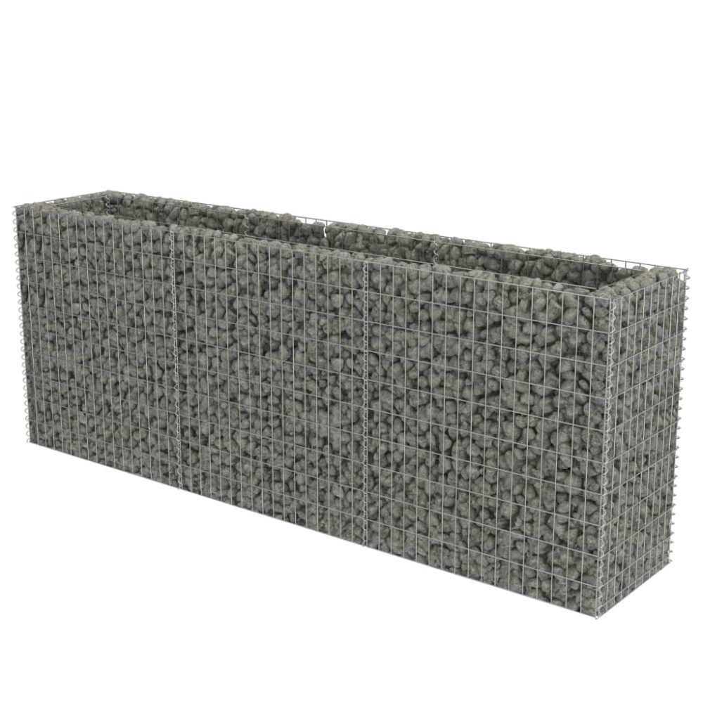 vidaXL Strat înălțat gabion, 270 x 50 x 100 cm, oțel galvanizat