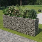 vidaXL Strat înălțat gabion, 270 x 50 x 100 cm, oțel galvanizat