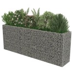 vidaXL Strat înălțat gabion, 270 x 50 x 100 cm, oțel galvanizat