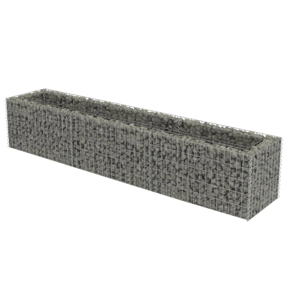 vidaXL Strat înălțat gabion, 270 x 50 x 50 cm, oțel galvanizat