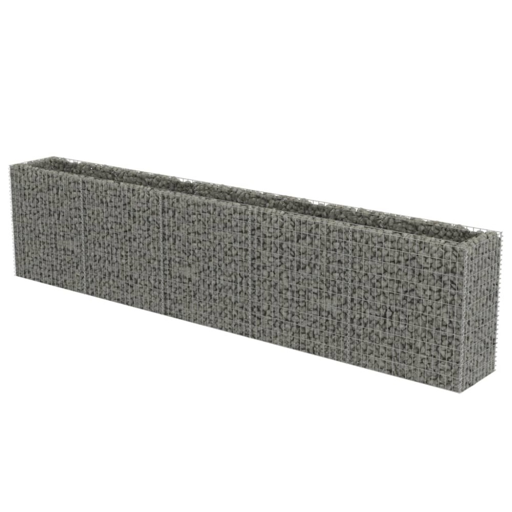 vidaXL Strat înălțat gabion, 450 x 50 x 100 cm, oțel galvanizat