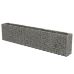 vidaXL Strat înălțat gabion, 450 x 50 x 100 cm, oțel galvanizat