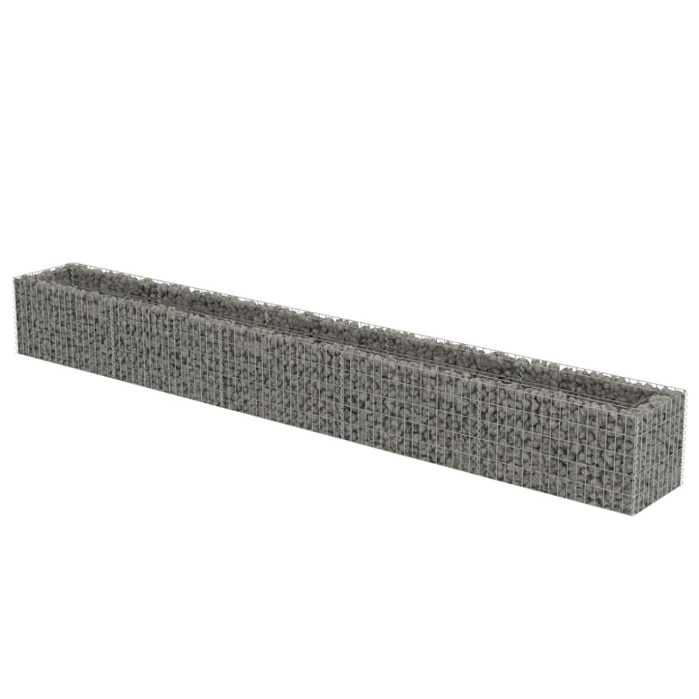 vidaXL Strat înălțat gabion, 450 x 50 x 50 cm, oțel galvanizat