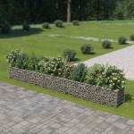 vidaXL Strat înălțat gabion, 450 x 50 x 50 cm, oțel galvanizat