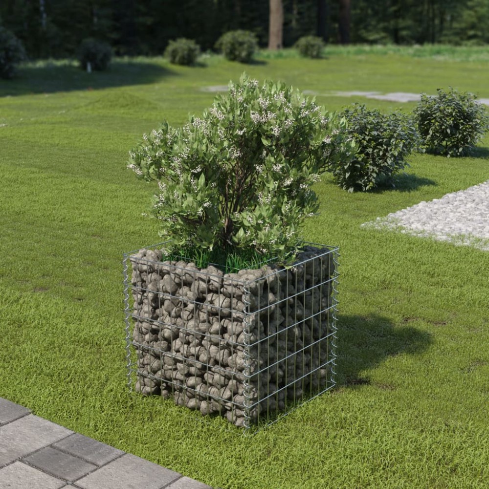 vidaXL Strat înălțat gabion, 50 x 50 x 50 cm, oțel galvanizat