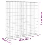 vidaXL Perete gabion cu capace, 80 x 20 x 100 cm, oțel galvanizat vidaXL Perete gabion cu capace, 80 x 20 x 100 cm, oțel galvanizat
