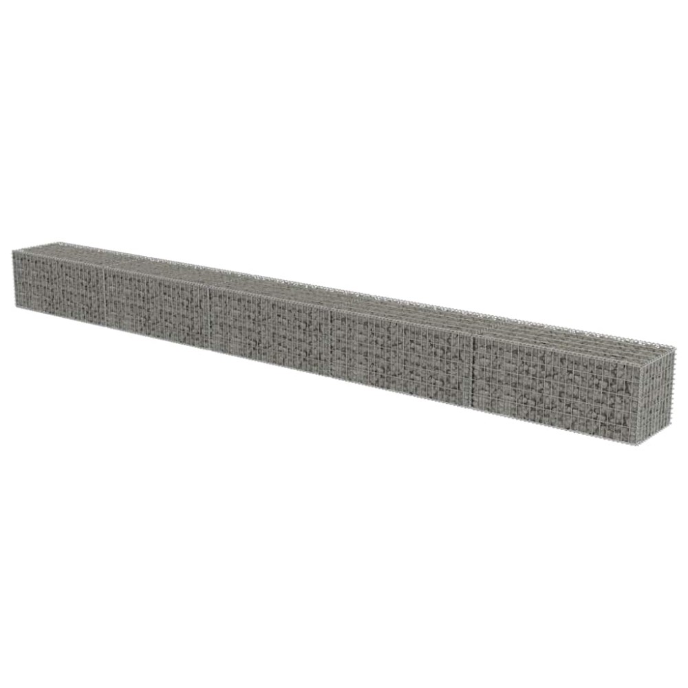 vidaXL Gabion perete cu capace, 600 x 50 x 50 cm, oțel galvanizat