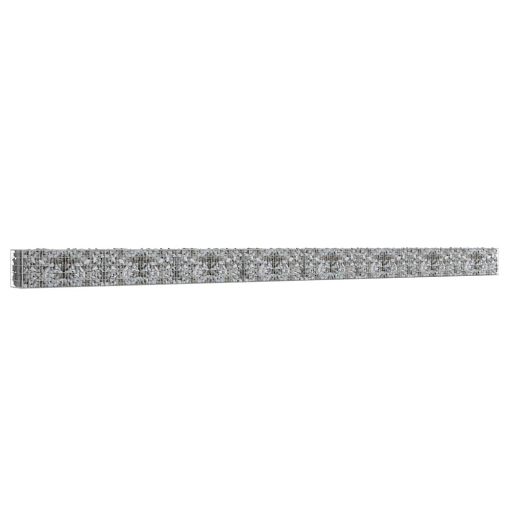 vidaXL Perete gabion cu capace, 900 x 50 x 50 cm, oțel galvanizat