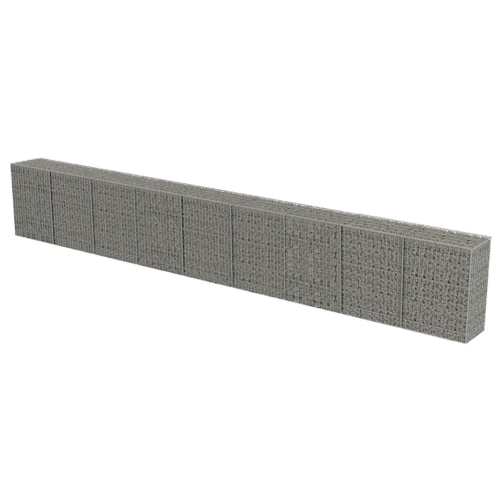 vidaXL Gabion perete cu capace, 900 x 50 x 100 cm, oțel galvanizat