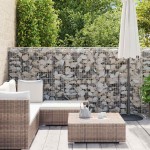vidaXL Perete gabion cu capace, 900 x 50 x 150 cm, oțel galvanizat