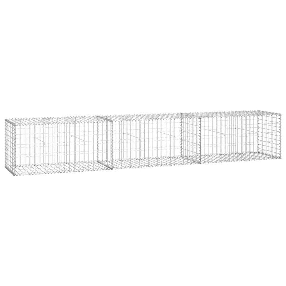 vidaXL Perete gabion cu capace, 300 x 50 x 50 cm, oțel galvanizat