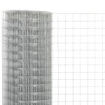 vidaXL Plasă de sârmă găini, argintiu, 10 x 0,5 m, oțel galvanizat