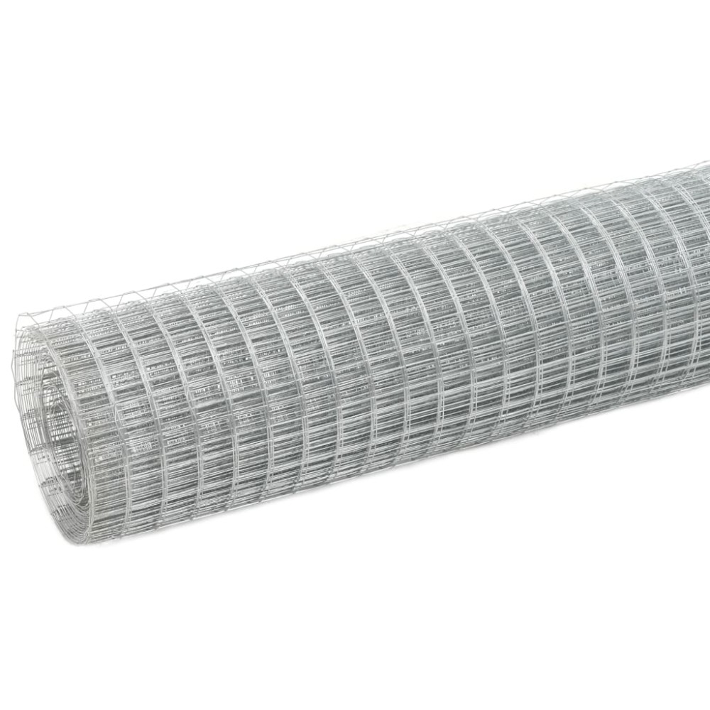 vidaXL Plasă de sârmă găini, argintiu, 25 x 0,5 m, oțel galvanizat
