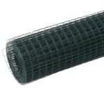vidaXL Plasă de sârmă găini, verde, 25 x 0,5 m, oțel cu înveliș PVC