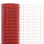 vidaXL Plasă de sârmă găini, roșu, 10 x 1 m, oțel cu înveliș PVC vidaXL Plasă de sârmă găini, roșu, 10 x 1 m, oțel cu înveliș PVC