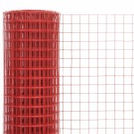 vidaXL Gard de sârmă găini, roșu, 10 x 1 m, oțel cu înveliș PVC vidaXL Gard de sârmă găini, roșu, 10 x 1 m, oțel cu înveliș PVC