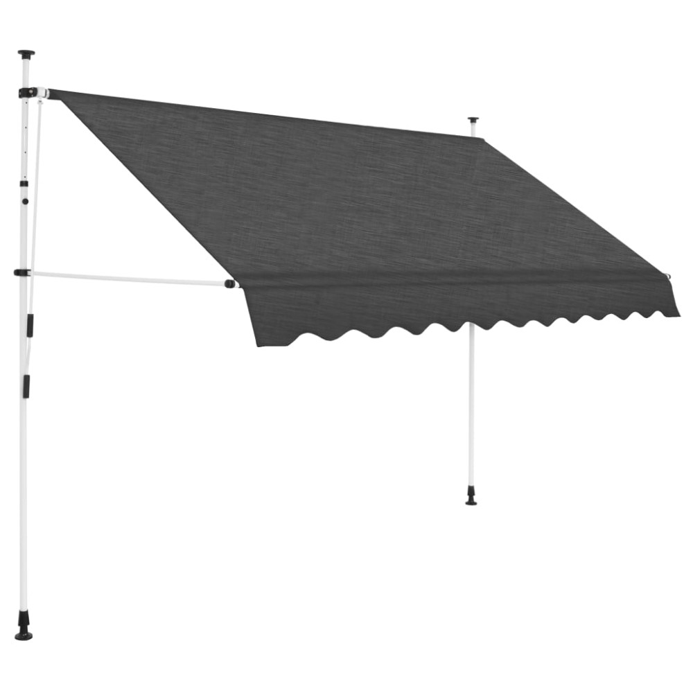vidaXL Copertină retractabilă manual, antracit, 250 cm