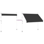 vidaXL Copertină retractabilă manual, antracit, 300 cm