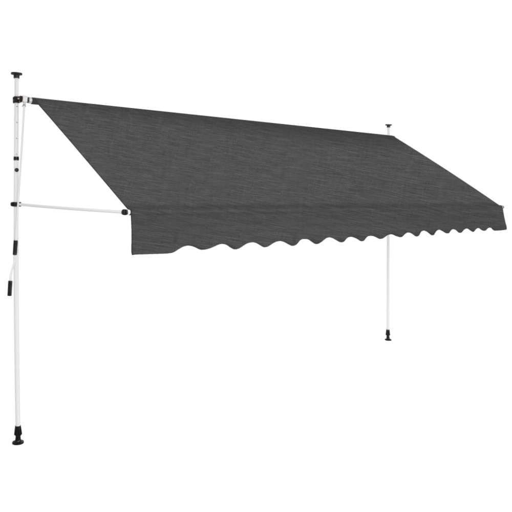 vidaXL Copertină retractabilă manual, antracit, 350 cm