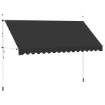 vidaXL Copertină retractabilă manual, antracit, 400 cm