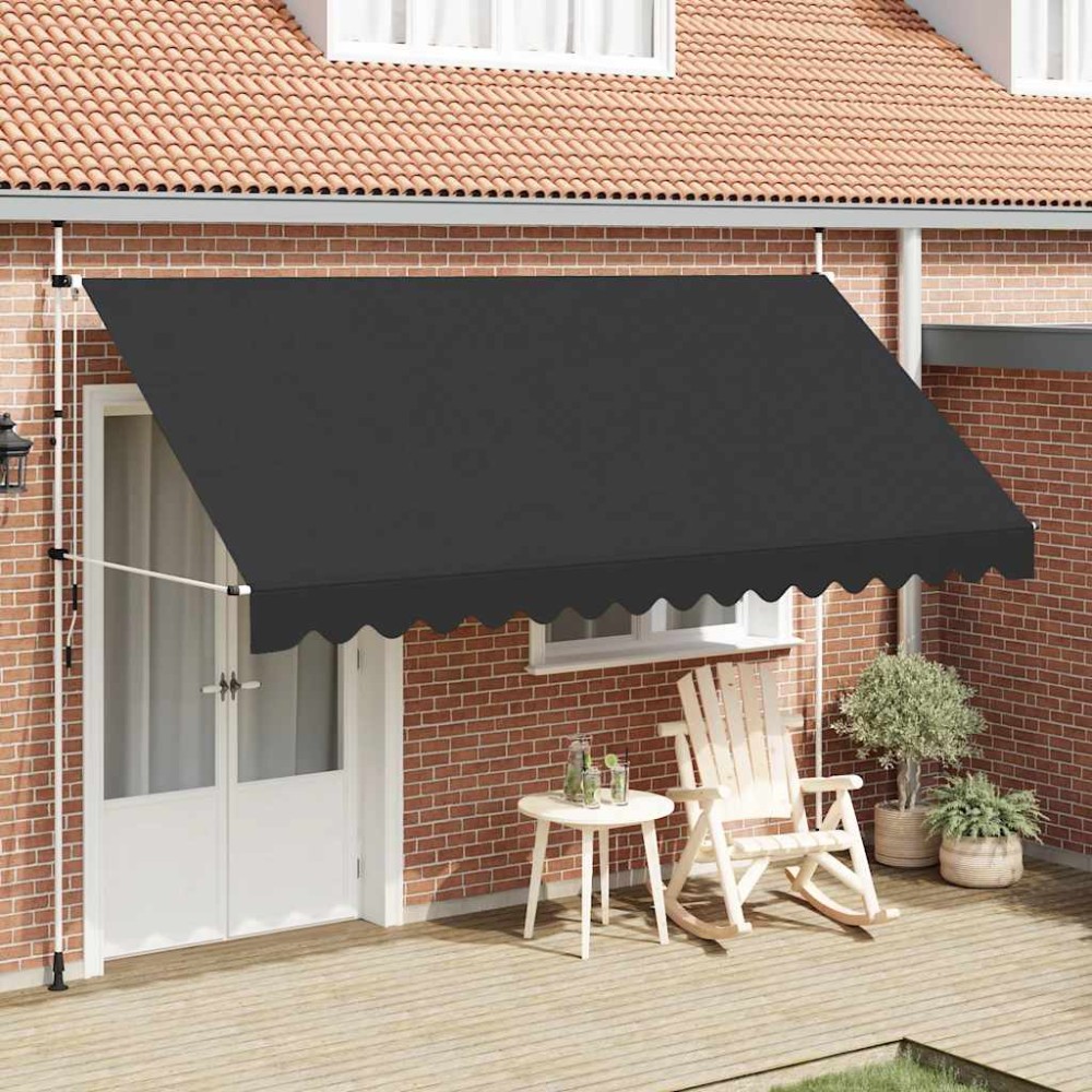 vidaXL Copertină retractabilă manual, antracit, 400 cm