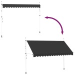 vidaXL Copertină retractabilă manual, antracit, 400 cm