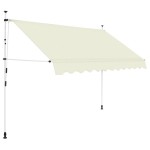 vidaXL Copertină retractabilă manual, crem, 300 cm