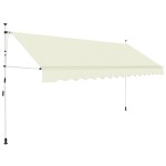 vidaXL Copertină retractabilă manual, crem, 350 cm
