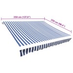 vidaXL Pânză de copertină, albastru și alb, 350 x 250 cm vidaXL Pânză de copertină, albastru și alb, 350 x 250 cm