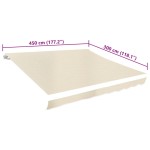 vidaXL Pânză de copertină, crem, 450 x 300 cm vidaXL Pânză de copertină, crem, 450 x 300 cm