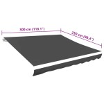 vidaXL Pânză de copertină, antracit, 300 x 250 cm vidaXL Pânză de copertină, antracit, 300 x 250 cm