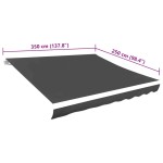 vidaXL Pânză de copertină, antracit, 350 x 250 cm