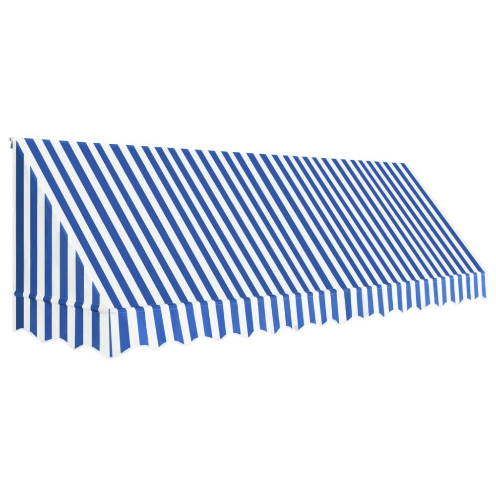 vidaXL Copertină de bistro, albastru și alb, 400 x 120 cm