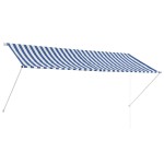 vidaXL Copertină retractabilă, albastru și alb, 300 x 150 cm