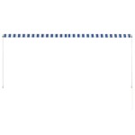 vidaXL Copertină retractabilă, albastru și alb, 300 x 150 cm