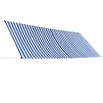 vidaXL Copertină retractabilă, albastru și alb, 400 x 150 cm vidaXL Copertină retractabilă, albastru și alb, 400 x 150 cm