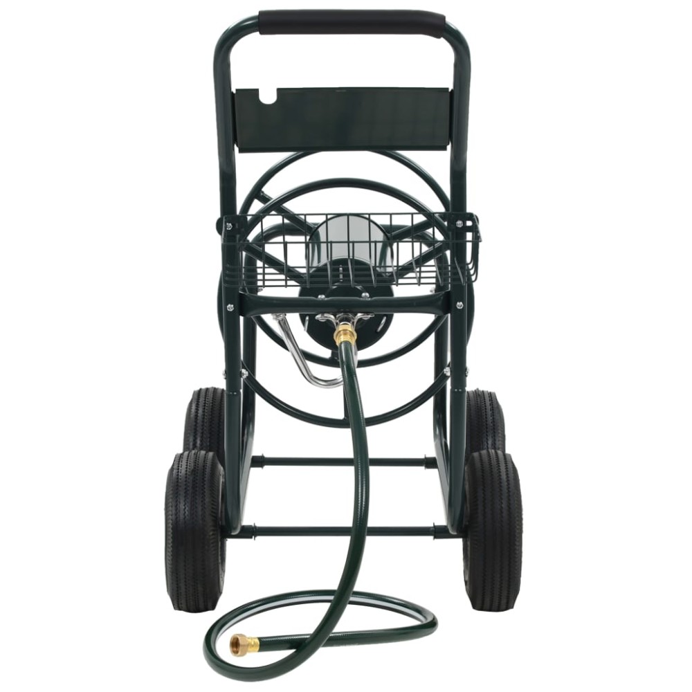 vidaXL Cărucior pentru furtun de grădină cu racord 1/2", 75 m, oțel