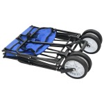 vidaXL Cărucior manual pliabil, albastru, oțel vidaXL Cărucior manual pliabil, albastru, oțel