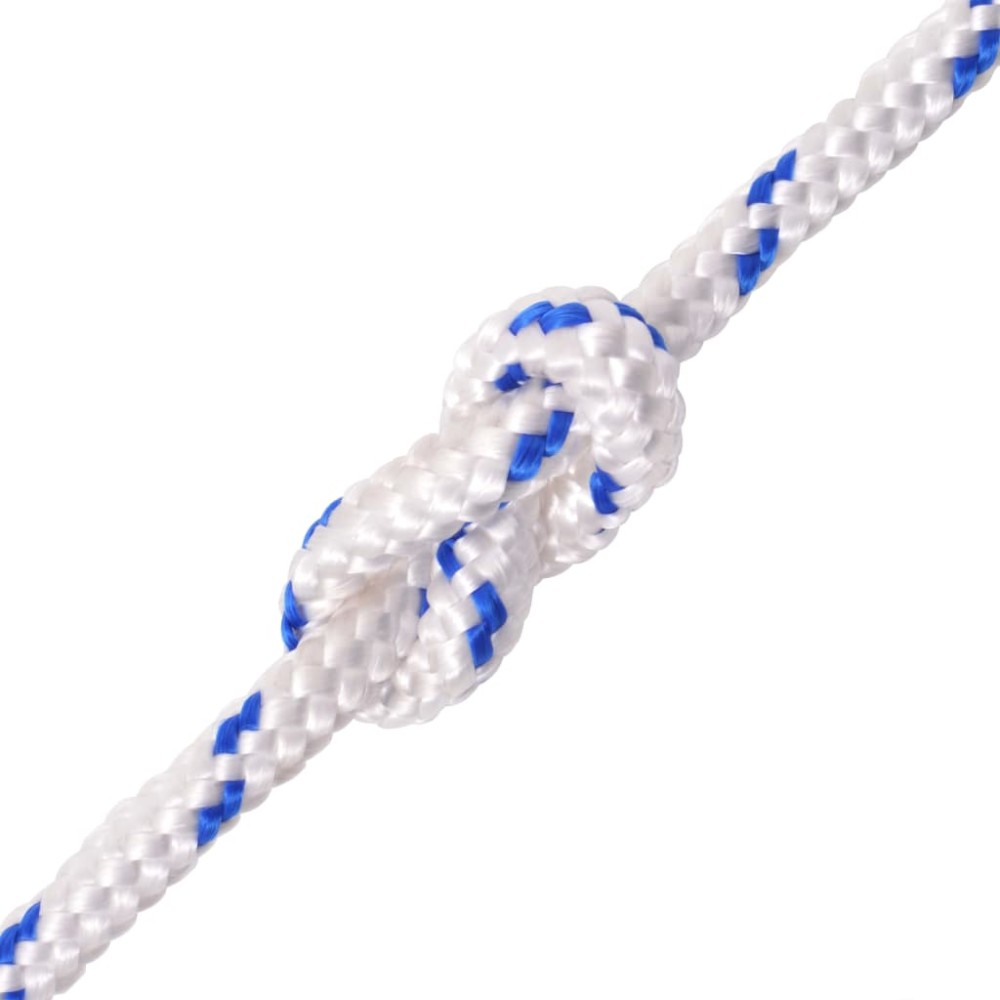 vidaXL Frânghie marinărească din polipropilenă, alb, 250 m, 12 mm