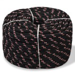 vidaXL Frânghie marinărească din polipropilenă, negru, 250 m, 10 mm vidaXL Frânghie marinărească din polipropilenă, negru, 250 m, 10 mm