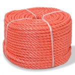 vidaXL Frânghie împletită polipropilenă, portocaliu, 500 m, 8 mm vidaXL Frânghie împletită polipropilenă, portocaliu, 500 m, 8 mm