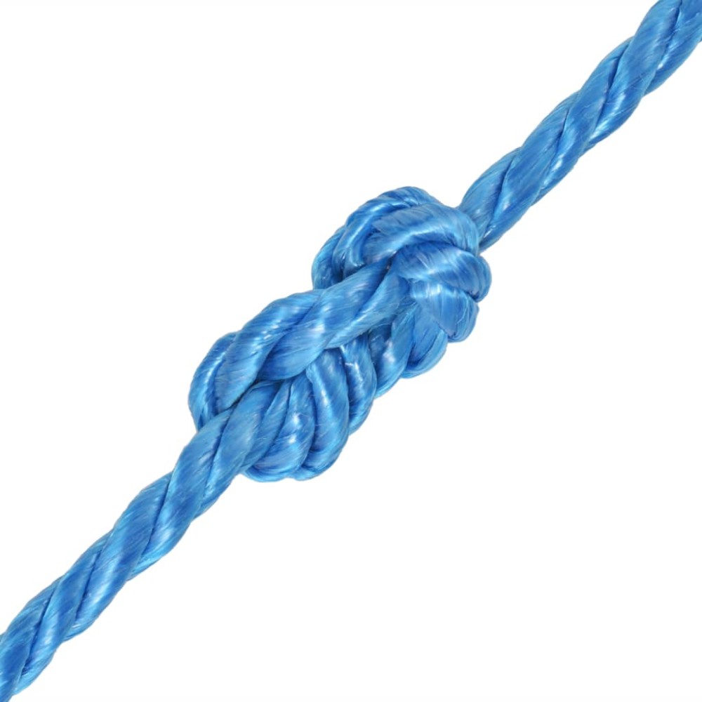 vidaXL Frânghie împletită polipropilenă, albastru, 100 m, 14 mm